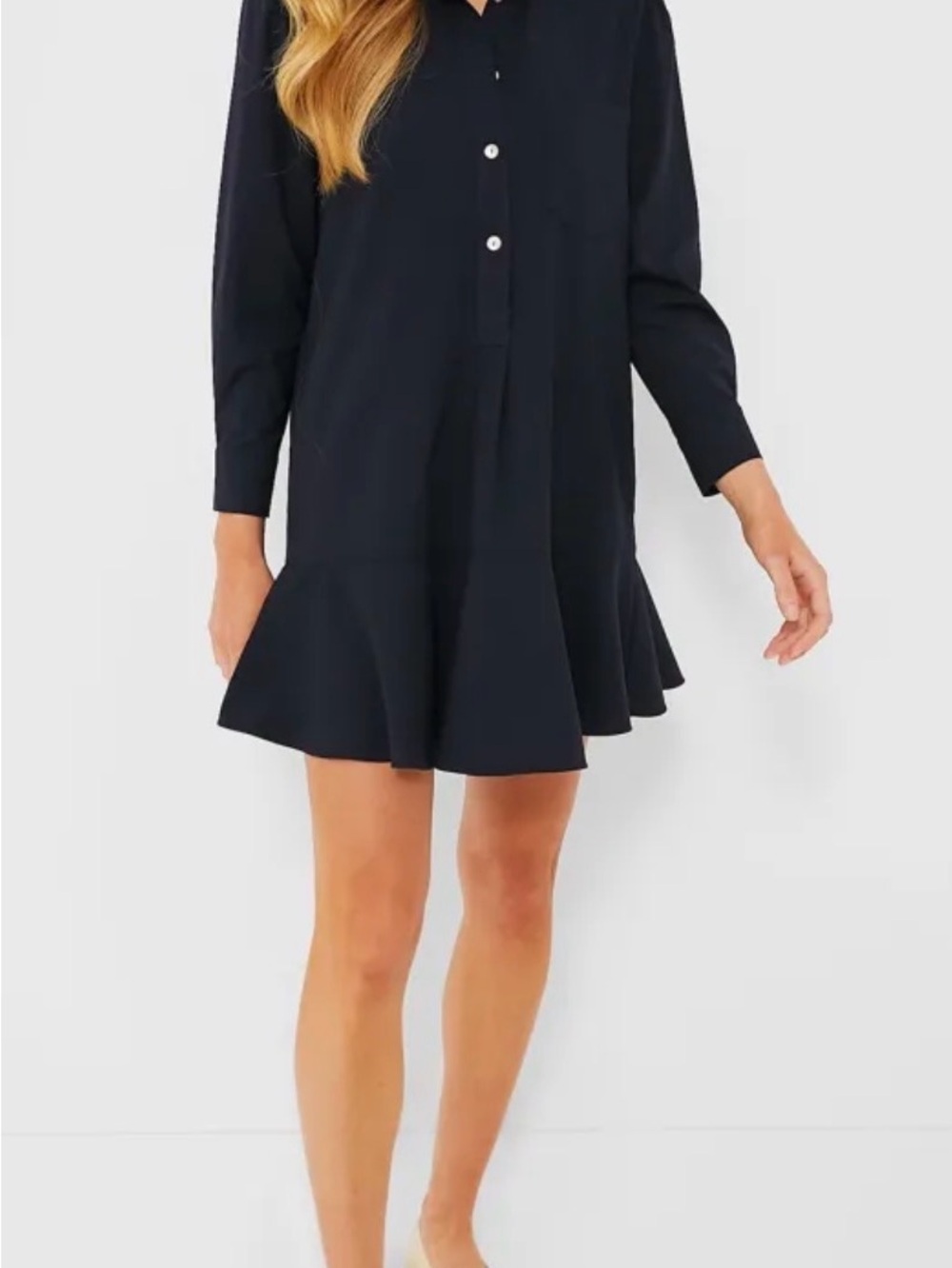 Tuckernuck Navy Crepe Callahan Shirt Dress
